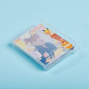 Organizador de almacenamiento de tarjetas fotográficas Kpop transparentes de carga superior Mandu Deco