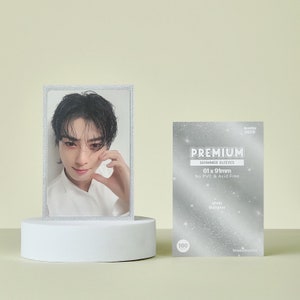 Iriserende zilveren glans glitter fotokaart kaarthoes 100 stuks | Harde Kpop-fotokaarthoes | Kaartbeschermer GEEN PVC en zuurvrije hoes