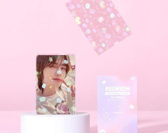 Capa para cartão fotográfico grosso holográfico de urso de pelúcia | Capa rígida para cartão fotográfico Kpop | Protetor de cartão SEM PVC e sem ácido