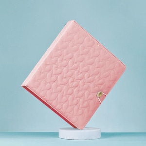 Cupid&#39;s Collection Custom A4 Kpop Photocard Binder, refillable pages, 6 ring organizer binder cover with 10 pages, 1 set of backboards