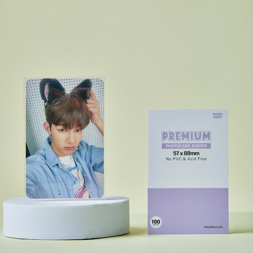 pvc and acid free card sleeves Mandu Deco Premium Thick Photocard Card Sleeves | Hard Kpop Photocard Sleeve  | Card Protector NO PVC and Acid Free Sleeve | 100 Pack