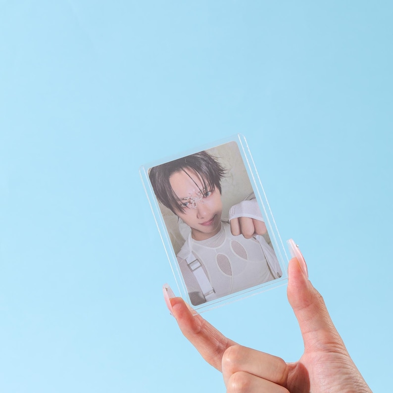 PVC-FREE Clear Kpop Photocard Sized Toploaders (35PT) + Protective Film on Both Sides for Toploader Deco Photocard Trading Game Protective image 4