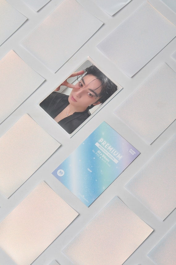 iridescent card sleeves Iridescent Opal Shimmer Photocard Card Sleeve 50 Pack | Hard Kpop Photocard  Sleeve
