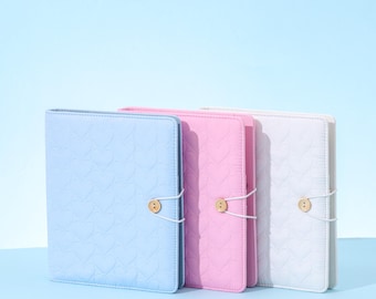 Cupid's Collection Custom A4 Kpop Photocard Binder, refillable pages, 6 ring organizer binder cover with 10 pages, 1 set of backboards