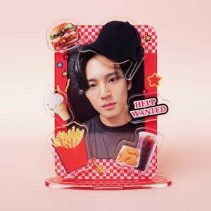 Fast Food Worker Acrylic Stand Kpop Photocard Holder Display Girl Dinner