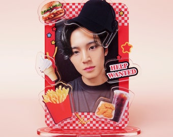Fast Food Worker Acrylic Stand Kpop Photocard Holder Display Girl Dinner