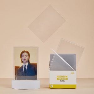 Mandu Deco Custom Clear Kpop Mini Tour Sized Toploaders (35PT) + Protective Film on Both Sides for Toploader Deco Photocard