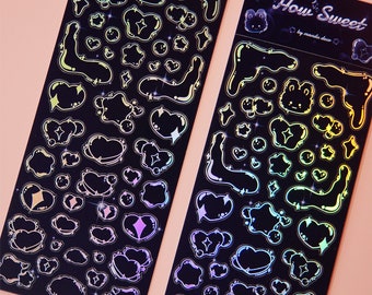 How Sweet Bubble Holo Foil Sticker Sheet, Polco Stickers, Kpop Toploader Stickers, Diary Deco, Kpop, Toploader Deco, Photocard Deco