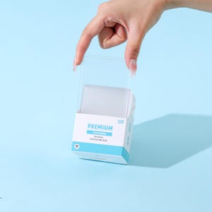 PVC-FREE Clear Kpop Photocard Sized Toploaders (35PT) + Protective Film on Both Sides for Toploader Deco Photocard Trading Game Protective image 2