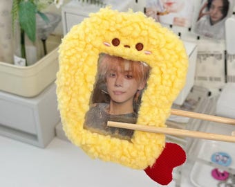 Shrimp Tempura Plush Photocard Holder, Japanese  Soft Plush Photocard Holder Cover Protective Case Card Sleeve, Two Pockets