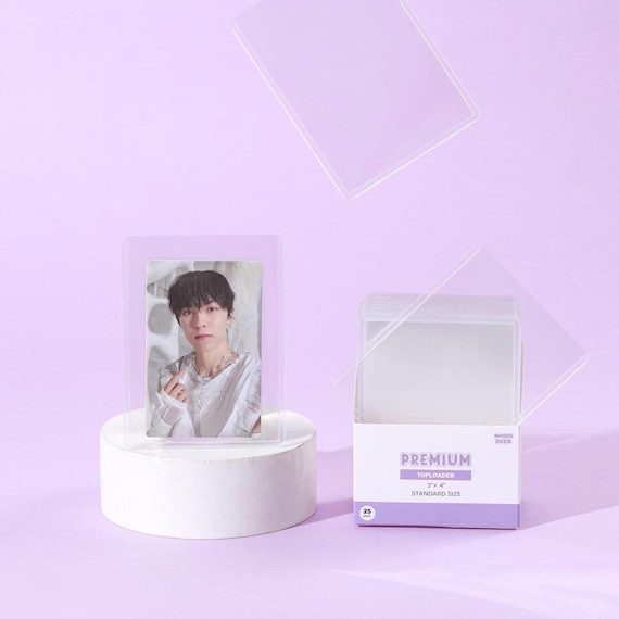 3x4” PVC-FREE Clear Kpop Photocard Toploaders (35PT) + Protective Film on Both Sides for Toploader Deco Photocard Trading Game Protective