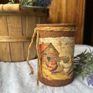 Farmhouse.. primitive grungy tin can
