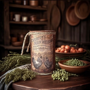 Farmhouse, Primitive, Grungy, Tin Can