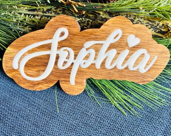 Targa in legno con nome del latte materno per shadowbox o cornice, 6"