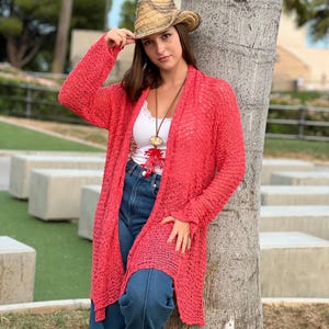Boho Style Knitted Cardigan, Medium Cardigan, Knitted Cardigan, Short Yarn Kimono, Women&#39;s Jacket, Women&#39;s Ibizan Cardigan.