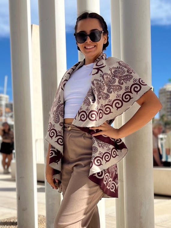 Weste aus Kaschmir in Schokoladenbraun und Beige, wendbare