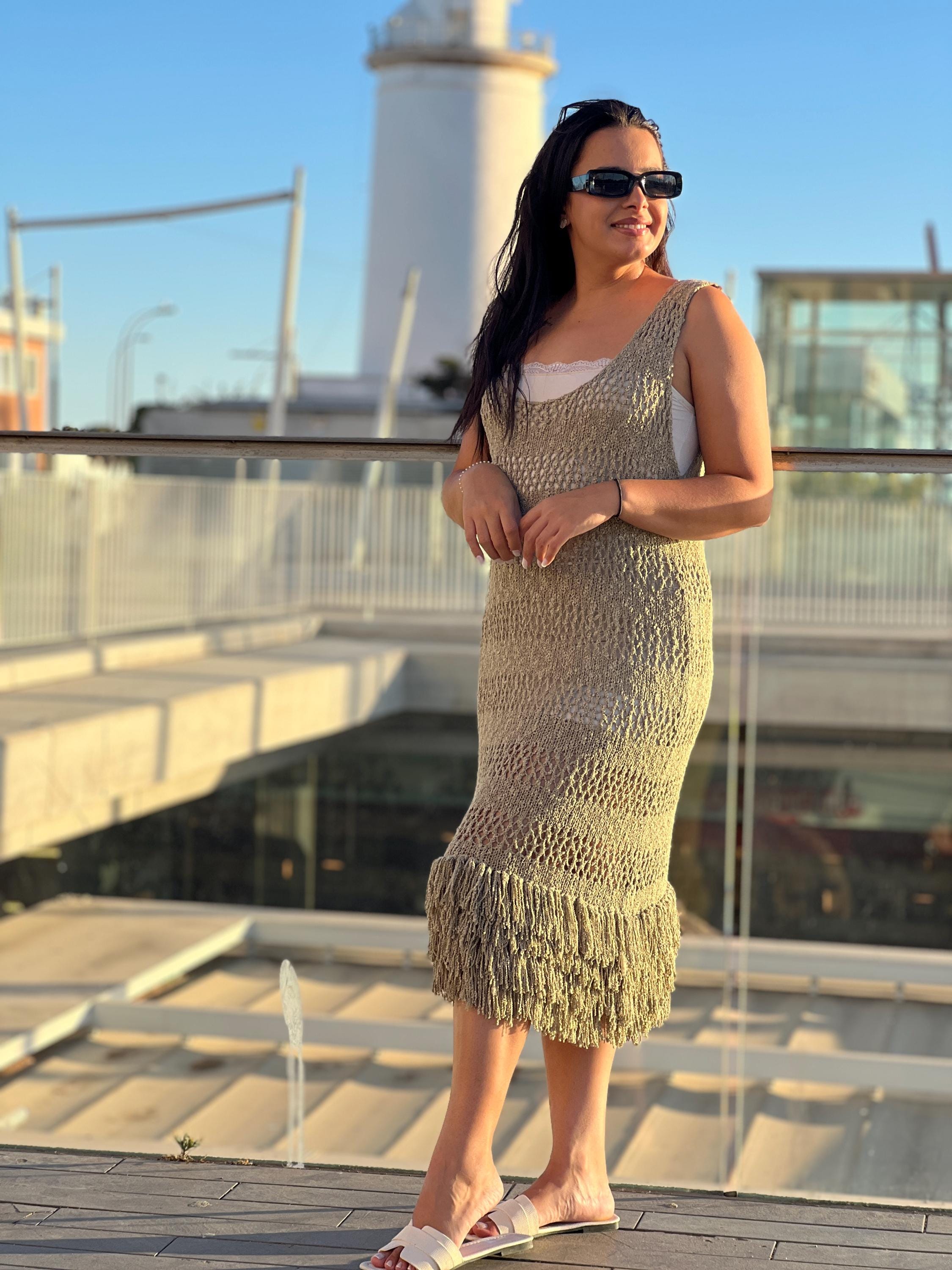 boho knitted dress Mable Becca Black Crochet Mini Sweater Dress - Medium/Large - Boho-Chic Fall Fashion - V-Neckline