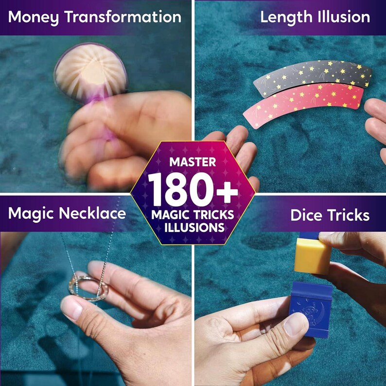 180+ Magic Tricks Kit for Kids | Beginner Magician Set With Video ...