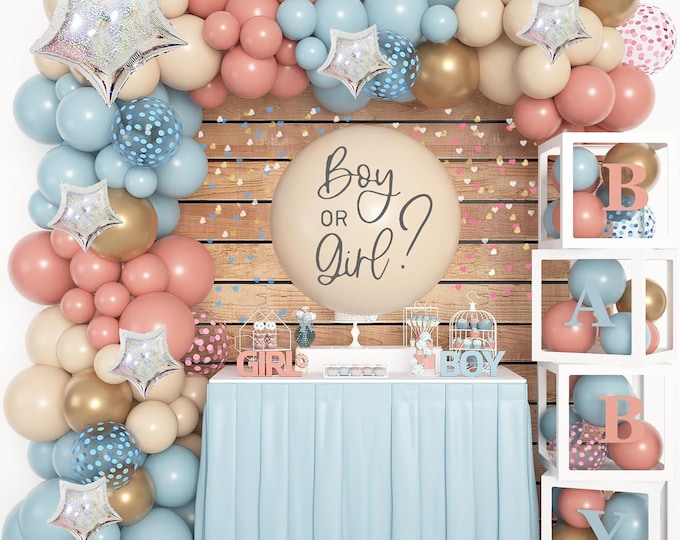 Gender Reveal Balloon Boxes Kit 164PCS Party Decoration Set