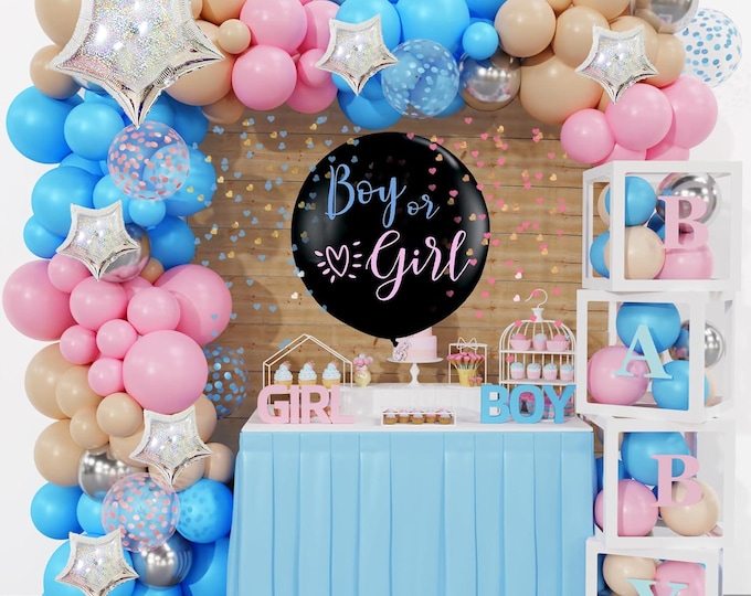 Gender Reveal Baby Boxes Kit 164PCS Party Decoration Set