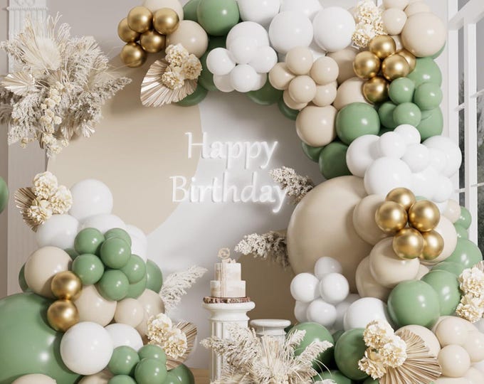 Sage Green Balloon Arch Kit 155pcs Wedding Baby Shower Garland Decor