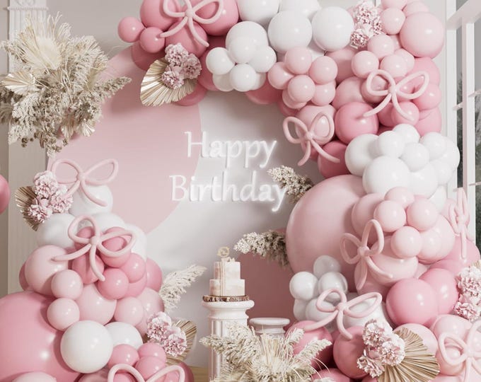 Pink Balloon Arch Kit 155pcs Princess Baby Shower Garland Decor
