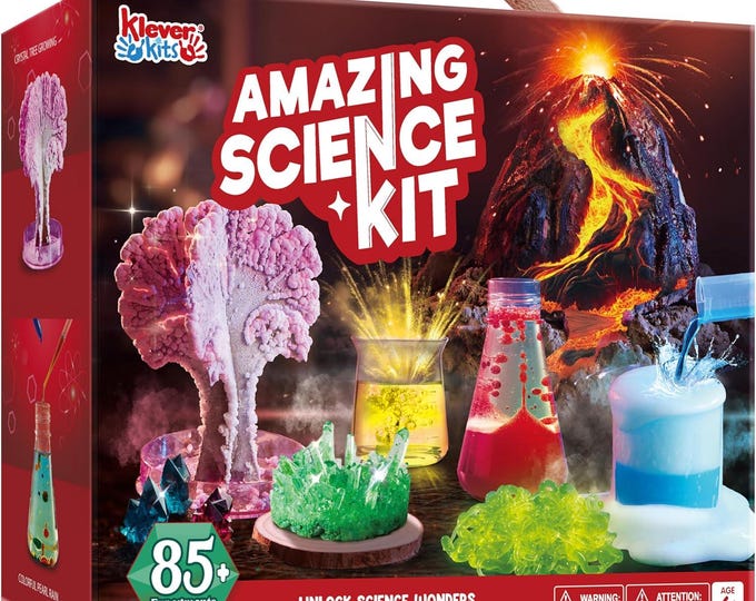 85+ STEM Science Experiment Kit Volcano Eruption & Crystal Growing Set Educational Gift Age 6-10