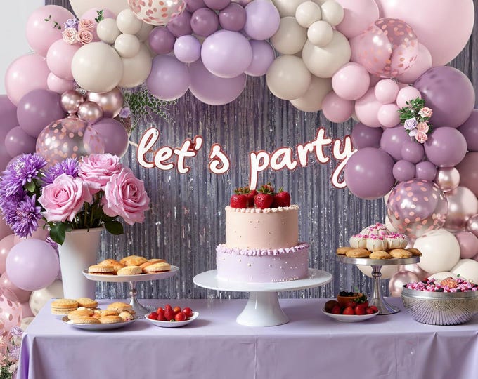 173 PCS Dusty Purple Balloon Arch Kit Boho Wedding Garland Decor