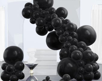 130 Pcs Matte Black Balloon Garland Arch Kit for Modern Party and Birthday Decoration