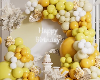 Yellow Balloon Arch Kit 155pcs Sunflower Bee Party Garland Decor