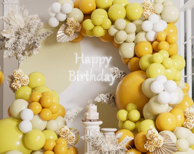 Yellow Balloon Arch Kit 155pcs Sunflower Bee Party Garland Decor