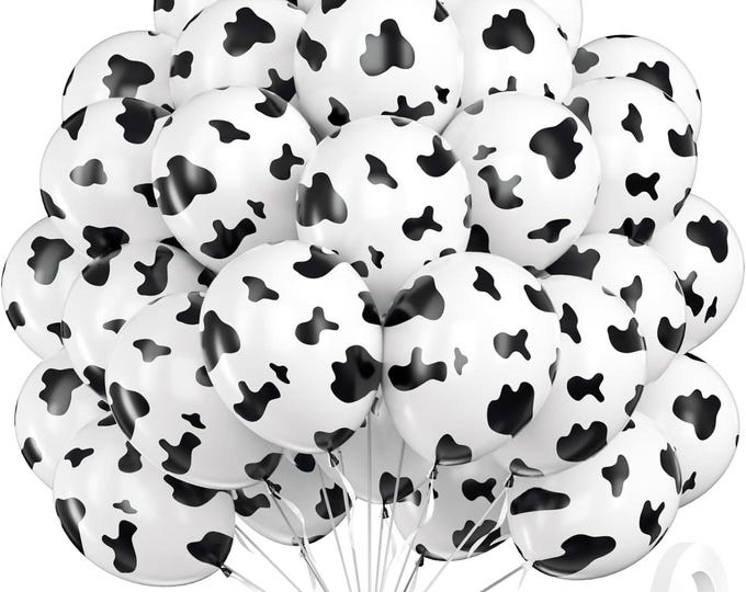 60 Pcs Cow Print Balloon Set Western Rodeo Party Decor