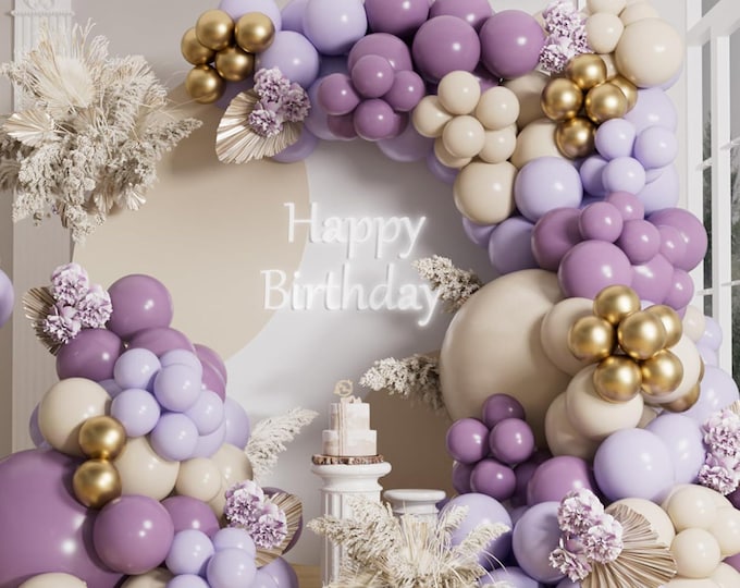 Lavender Purple Balloon Arch Kit 155pcs Wedding Bridal Garland Decor