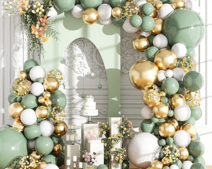 Sage Green Balloon Arch Kit 166PCS Party Decoration Set