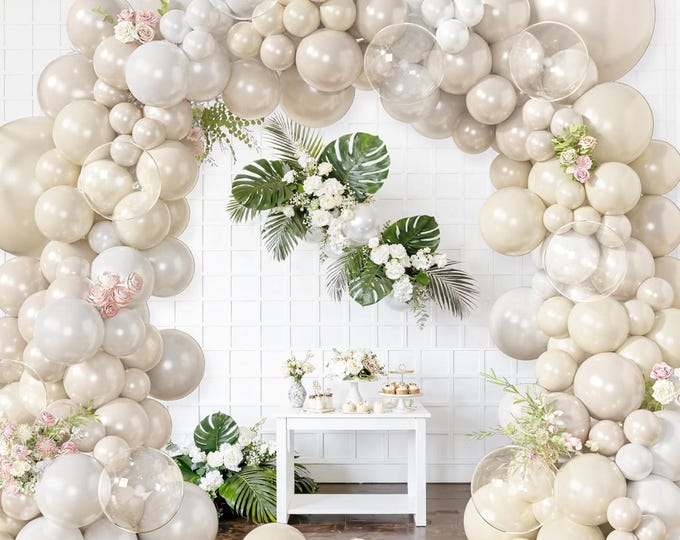 Pastel Balloon Garland Kit: Dusty Green, Purple, Pink, Gold Accents (173 pcs)