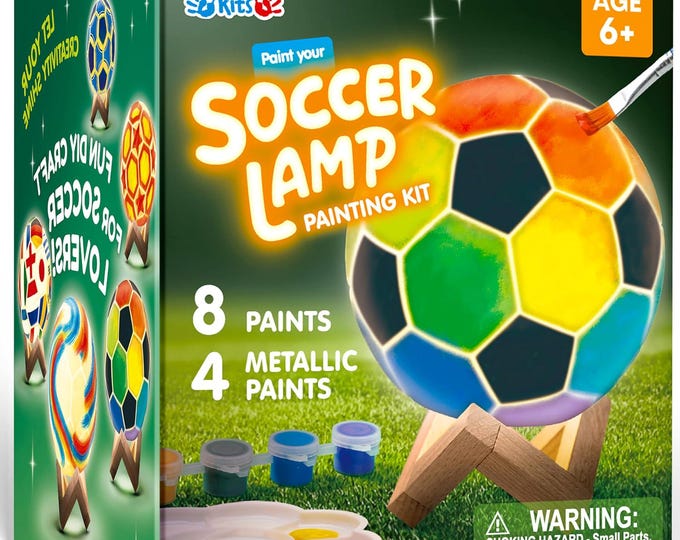 DIY Soccer Night Light Painting Kit, Paint Your Own Lamp Gift for Age 6-12