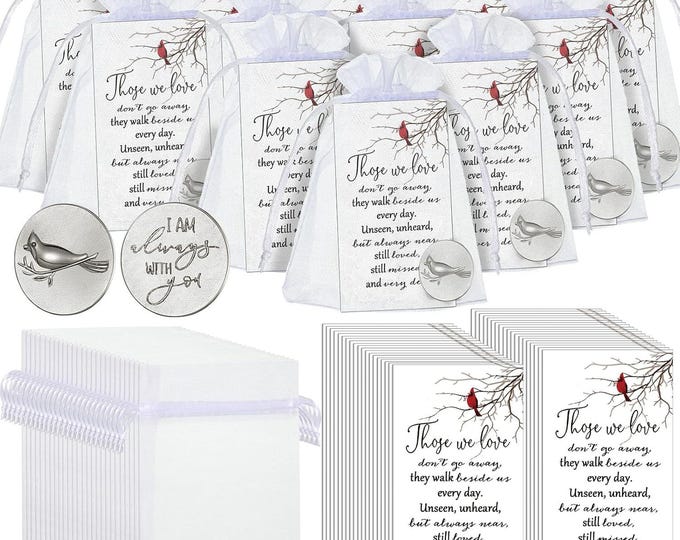 50pcs Memorial Coin Set with Cardinal, Sympathy Keepsake Gift Favors