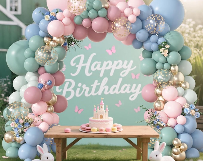 173 PCS Pastel Balloon Arch Kit Baby in Bloom Wildflower Decor