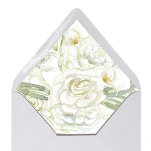 White Floral Envelope Liner - Printable