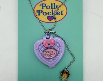 Polly Pocket locket necklace Heart compact - new