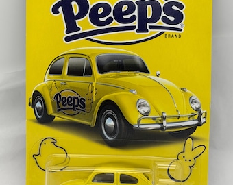 Matchbox  Easter Marshmallow  Peeps ‘62 Volkswagen Beetle die cast on card