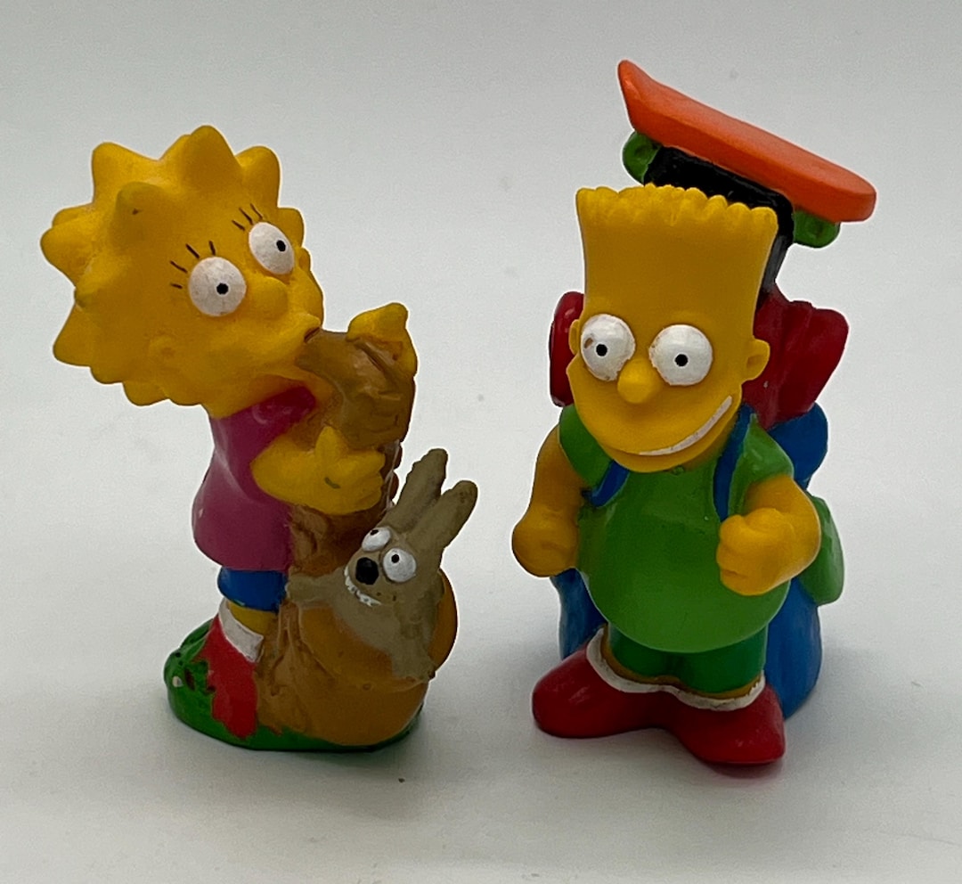 バート・シンプソンとリサ・シンプソン フィギュアセット シンプソンズのヴィンテージ バートとリサ・シンプソン PVC フィギュア