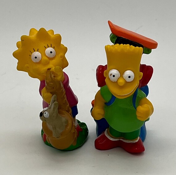 バート・シンプソンとリサ・シンプソン フィギュアセット シンプソンズのヴィンテージ版バートとリサ・シンプソンのPVC