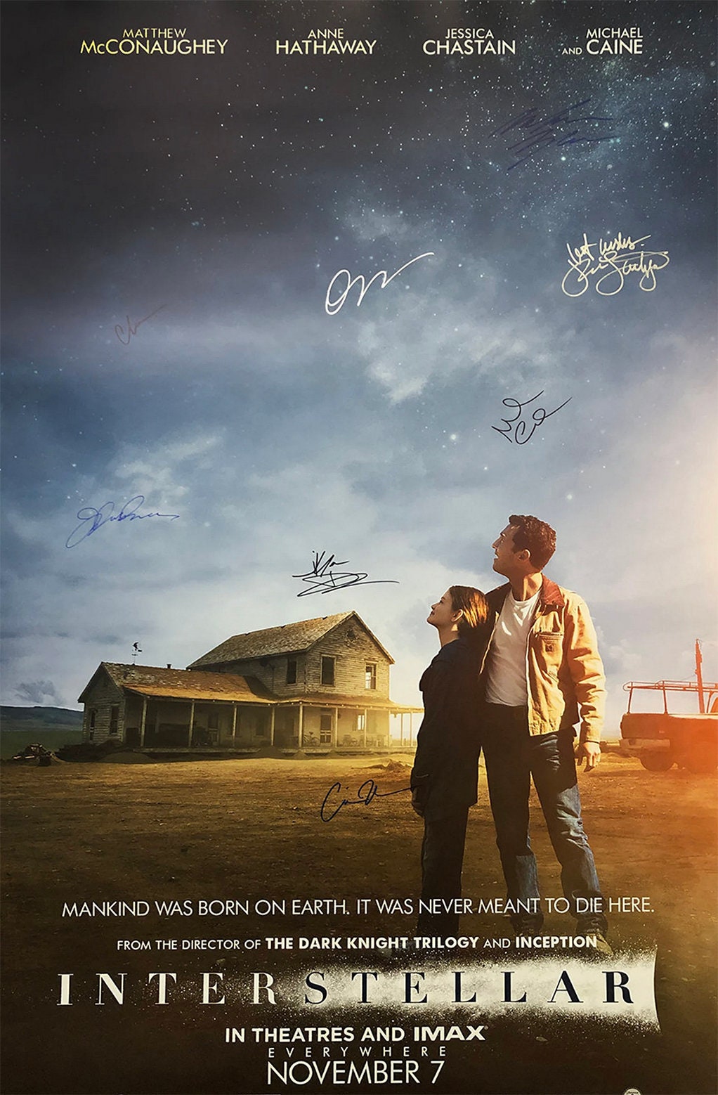 Signed Interstellar Movie Poster - Etsy
