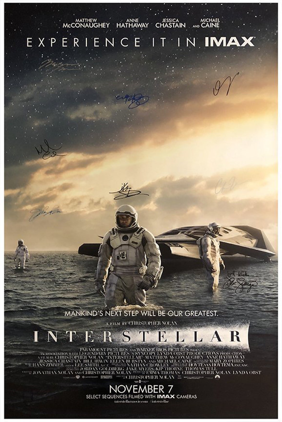 Signed Interstellar Movie Poster - Etsy