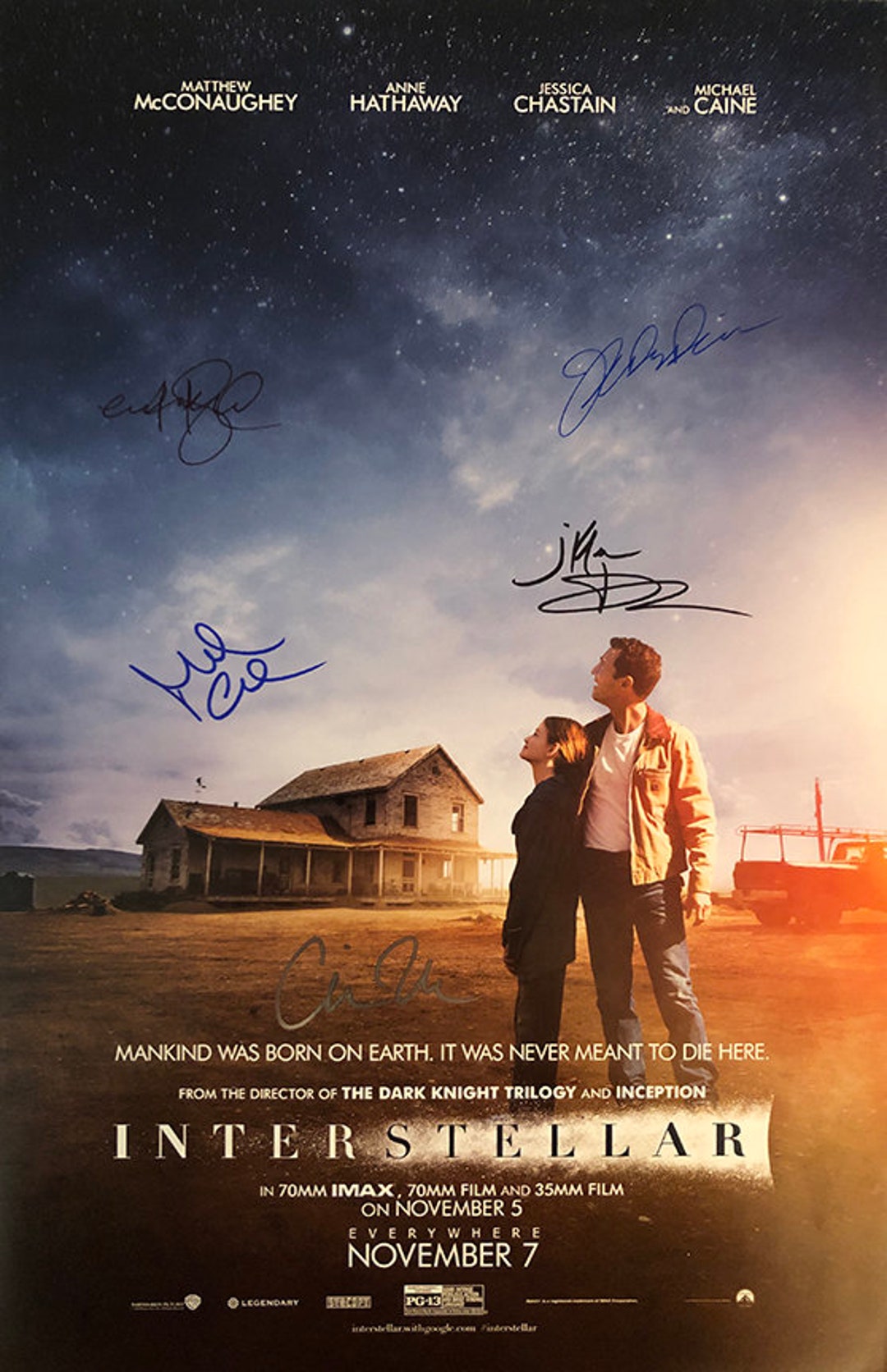 Signed Interstellar Movie Poster - Etsy