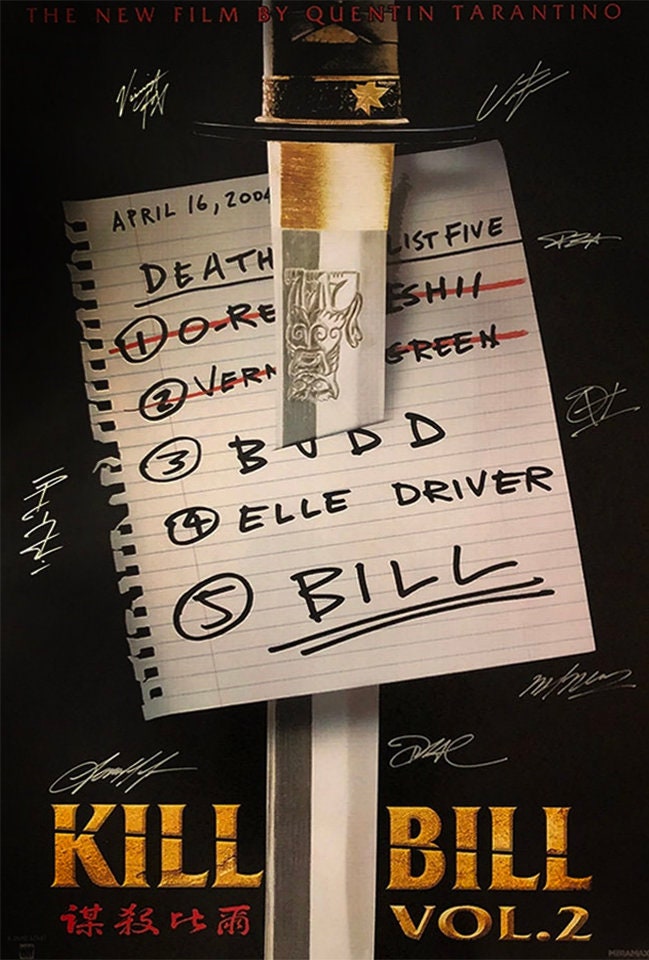 Kill Bill Plakat KillBill Movie Poster With Frame Kill Bill Framed