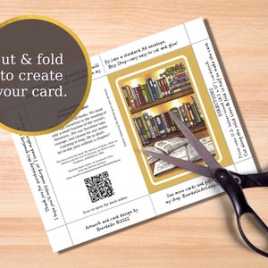 Printable Notecard for Readers Hand Drawn Illustration of - Etsy