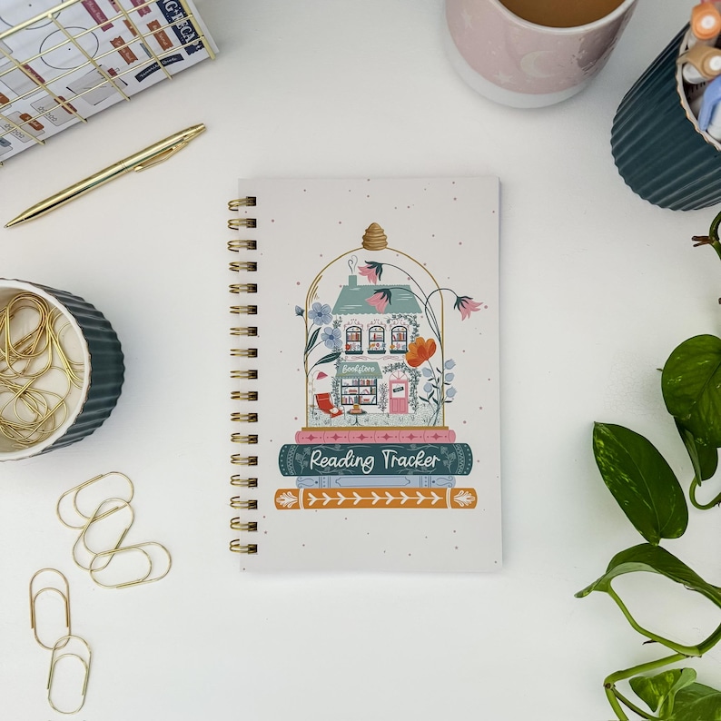 Reading Tracker Journal, Softcover Book Review Planner Whimsical Bookshop