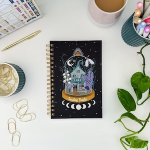 Reading Tracker Journal, Softcover Book Review Planner Spooky Bookshop